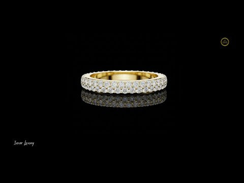 1.20 TCW Crystaline Round Cut Moissanite Diamond Eternity Band in Gold For Anniversary Gift