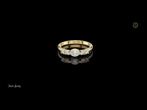 0.15 CT Modern Heirloom Gold Ring with Marquise Center Lab Diamond & Symmetric Side Accents