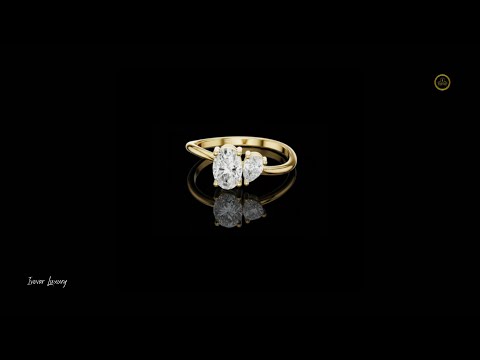 Oval and Pear Lab Diamond Toi et Moi Engagement Ring