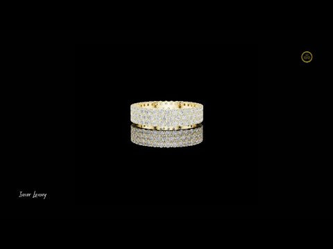 1.94 TCW Exquisite Gold Full Pave Round Lab Grown Diamond Eternity Band Ring