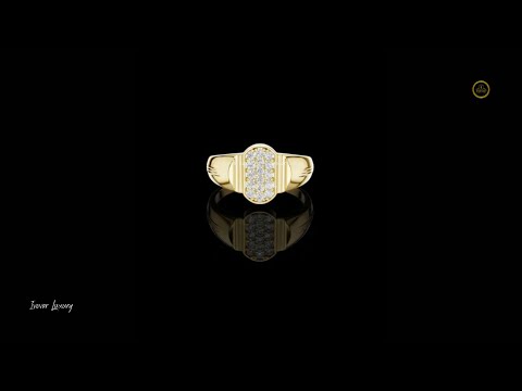 0.30 TCW Classic Round Lab Grown Diamond Rectangular Pave Set Cluster Design Statement Ring