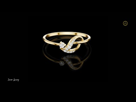 0.061 TCW GleamCurl Ring Featuring a Flowing Motif and Sparkling Moissanite Diamond Accents