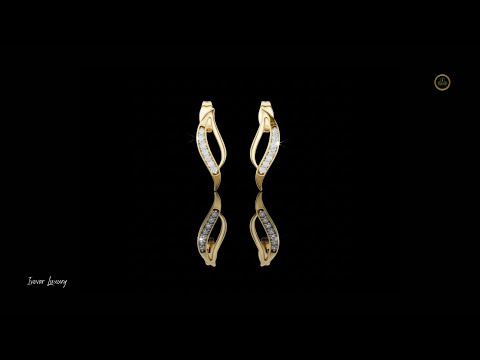 0.14 TCW Serenova Curve Moissanite Diamond Gold Stud Earrings with Fluid Open Arc Design For Gift