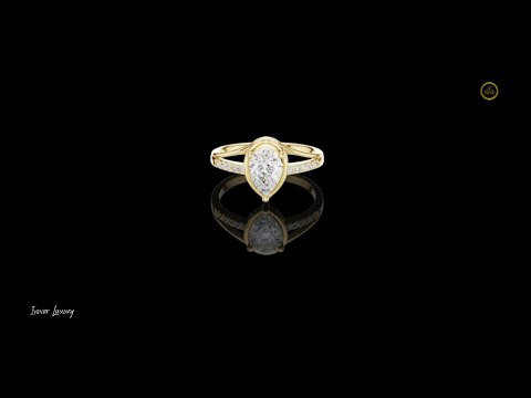 Split Shank Solitaire Pear Cut Lab Diamond Wedding Ring For Women