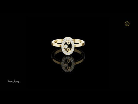 0.18 TCW Elegant Moissanite Round Cut with Open Halo Design Modern Statement Band
