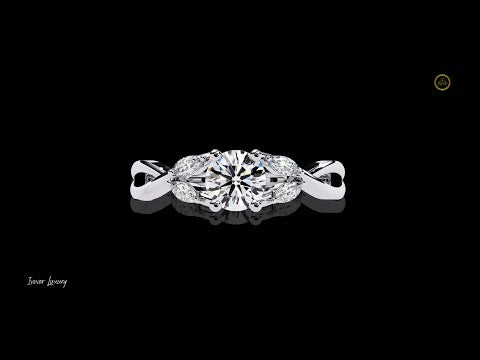 0.47 CT Elegant Lab Created Diamond Ring Round Cut Wedding Gift Jewelry For Bride