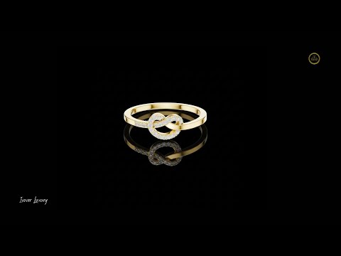 Diamond Pave Infinity Knot Moissanite Diamond Ring for Women