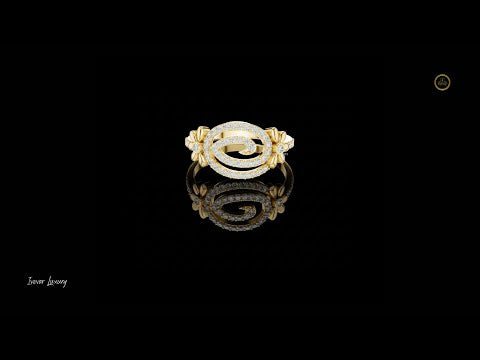 Round Lab Diamond Open Swirl Pave Statement Ring