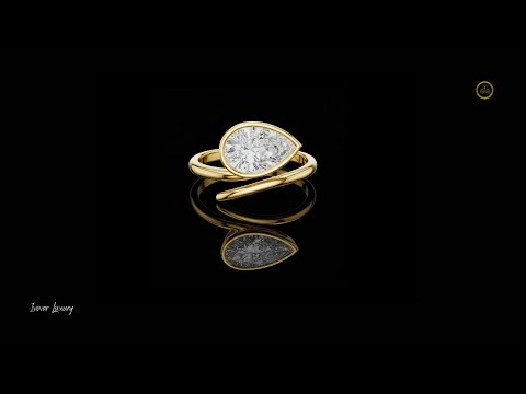 1.22 TCW Shiny Contemporary Moissanite Pear Cut Open Band Fine Jewelry Design