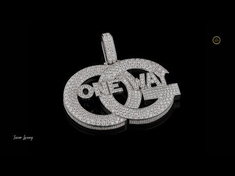 Full Silver Round Cut Lab Grown Diamond OG Latter Unique Style Pendent By Ivevar