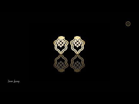 0.36 TCW Floating Grid Design Scalloped Frame Moissanite Round Diamond Cluster Stud Earrings Gold