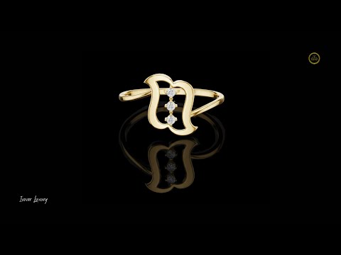 0.03 TCW Monogram-Inspired Ring Featuring a Vertical Trio of Brilliant Lab Grown Diamond