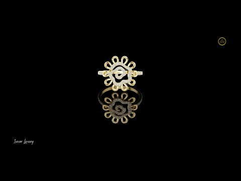 0.26 TCW Perfect Lab Grown Round Cut Floral Diamond Ring with Open Petal Halo & Spiral Center