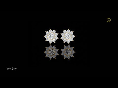 1.00 CT Radiant Floral Inspired Cluster Moissanite Diamond Stud Earrings Crafted in Timeless Elegance