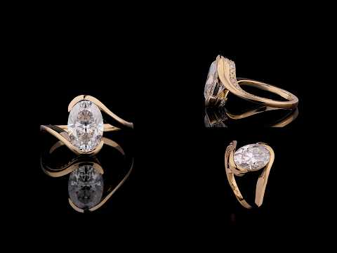 Oval Cut Lab Diamond Open Bypass Promise Ring