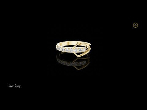 0.36 TCW Bliss Open Chevron Band with Graduated Round Moissanite Diamonds and Sculpted V-Frame Design