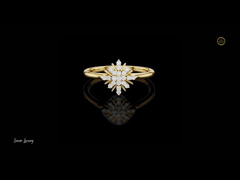 0.11 TCW Starlight Cluster Ring with Brilliant Round Lab Grown Diamond Bursts