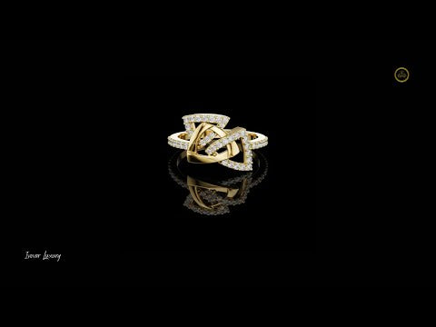 0.36 TCW Interlock Geometric Ring with Pavé Lab Grown Diamonds A Bold Expression of Structure