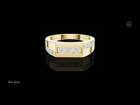 0.55 TCW Elite Channel Setting Round Cut Moissanite Diamond Gold Band Birthday Gift for Her
