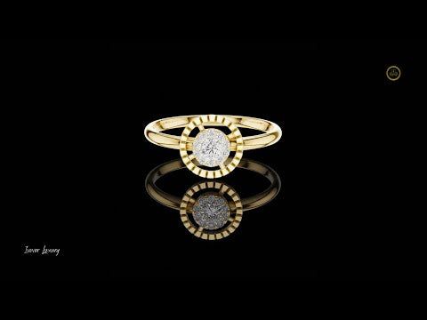 Round Lab Diamond Halo Cluster Split Ring