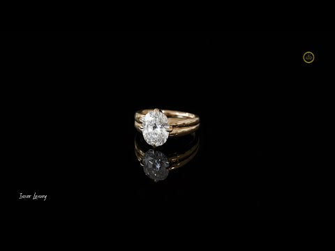 Old Mine Cushion Lab Diamond Solitaire Wedding Ring With Thick Band