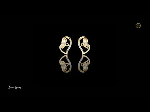 0.09 TCW Eternal Heart Floral Diamond Stud Earrings with Round Moissanite Diamonds