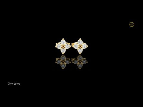 0.24 TCW Classic Clover Moissanite Diamond Stud Earrings with Four Petal Cut Design
