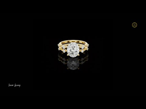 Handcrafted Oval Cut Lab Diamond Split Shank Ring