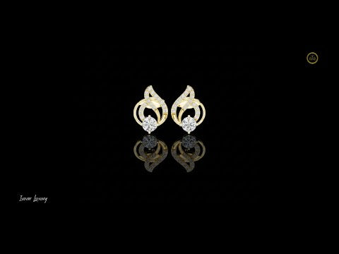 0.60 CT Bright Moissanite Round Cut Diamond Swirl Stud Earrings Modern Fine Jewelry Design