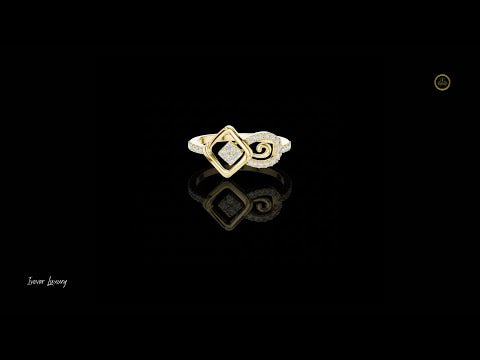Round Cut Moissanite Diamond Ring With Swirl Pave Band