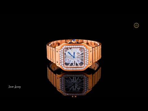 Prestige Rose Gold Diamond-Style Statement Timepiece With Skeleton Display By Ivevar
