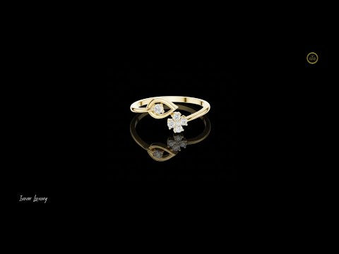 0.12 TCW Celestial Loop Moissanite Diamond Cluster Ring in Polished Gold with Open Swirl Band Design