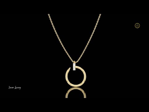 0.21 TCW Elegant Open Ring with Minimal Pave Lab Grown Diamond Circle Charm Modern Nail Inspired Pendant Fine Jewelry