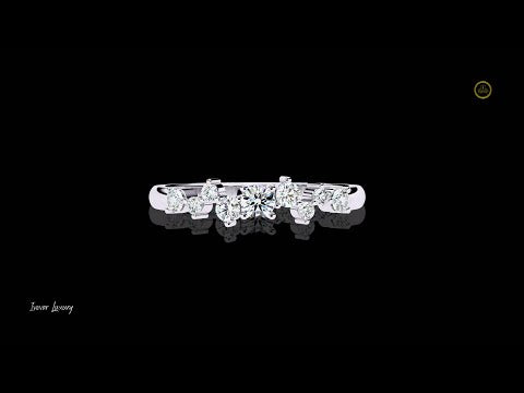 Cluster Round Cut Lab Diamond Wedding Band Eternity Ring