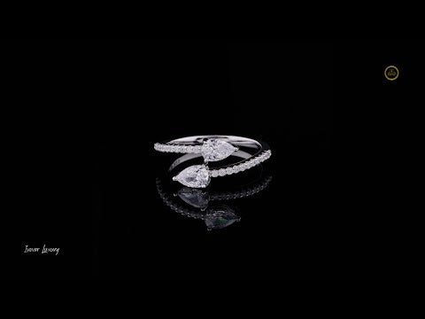 Toi et Moi Cut Lab Diamond Bypass Delicate Ring