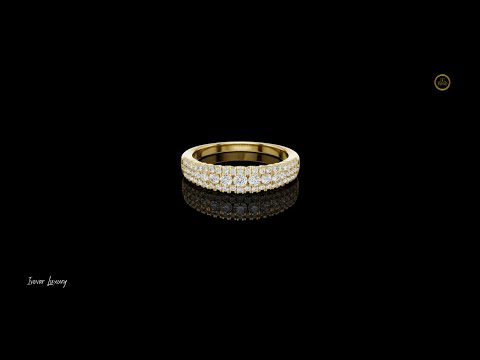 0.43 TCW Opulent Radiant Triple Row Pave Moissanite Diamond Ring Exclusive Fine Jewelry