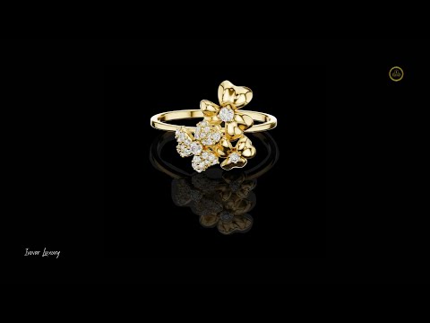 Round Lab Diamond Floral Cluster Statement Ring
