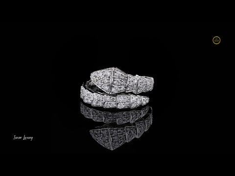 Lab Grown Diamond Serpent Wrap Ring Pave Snake Design