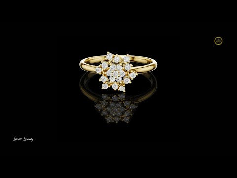 0.152 TCW Exquisite Lab Grown Diamond Snowflake Ring A Brilliant Display of Sparkling Elegance