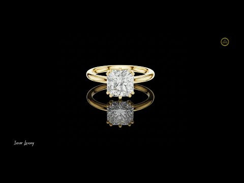Square Radiant Cut Lab Diamond Solitaire Engagement Ring For Her