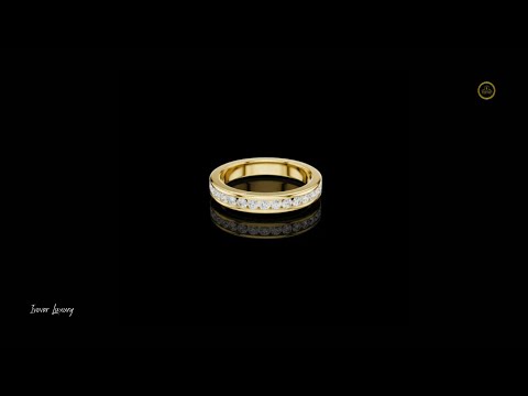 Round Lab Diamond Channel Set Wedding Band