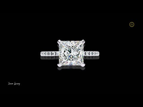 2.28 CT Modern Princess Cut Moissanite Diamond Ring for Wedding or Anniversary Gift