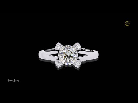 Solitaire Round Cut Lab Diamond Engagement Ring For Women