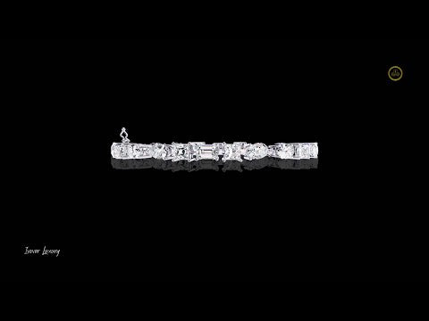 5.03 CT High End Lab Grown Diamond in Multi Shape Gold Round Cut Bracelet