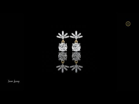 0.86 TCW Stunning Moissanite Diamond Baguette and Round Brilliant Cut Harmony Earring