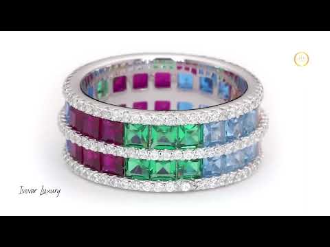 Vintage Emerald Cut Natural Sapphire Diamond Ring High End Luxury