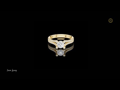 0.63 CT Celestial Crown Round Cut Lab Grown Diamond Ring with Triple Pavé Band