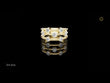 Round Lab Diamond Triple Row Bezel Set Open Band Ring