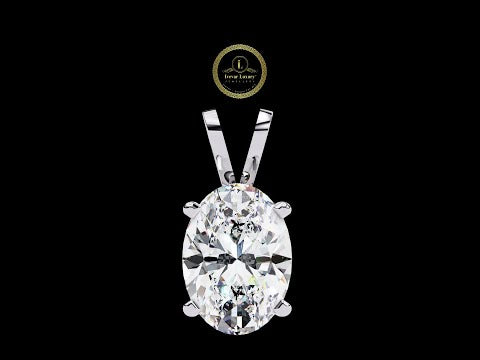 Oval Cut Lab Grown Diamond Solitaire Four Prong V Bail Pendant