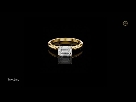 1.00 TCW Artistic Solitaire Lab Grown Emerald Cut Ring For Signature Look